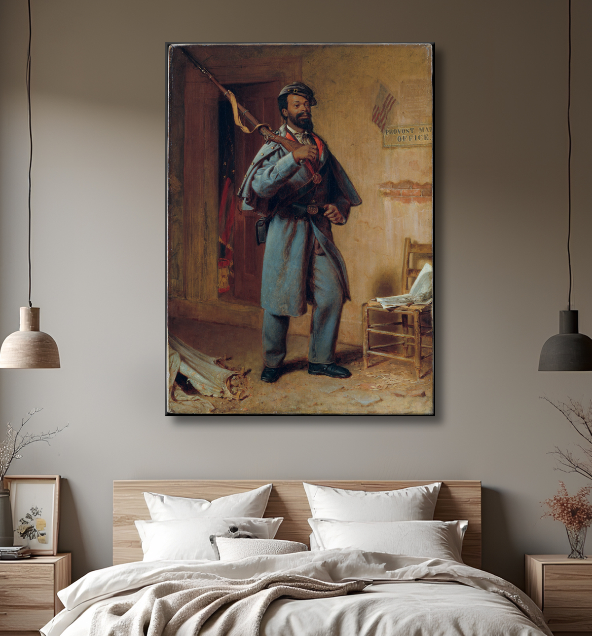 Reproduction Un peu d'histoire de la guerre : la recrue de Thomas Waterman Wood avec decor