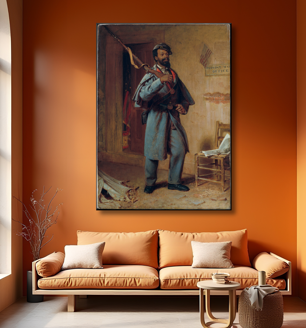 Reproduction Un peu d'histoire de la guerre : la recrue de Thomas Waterman Wood avec decor