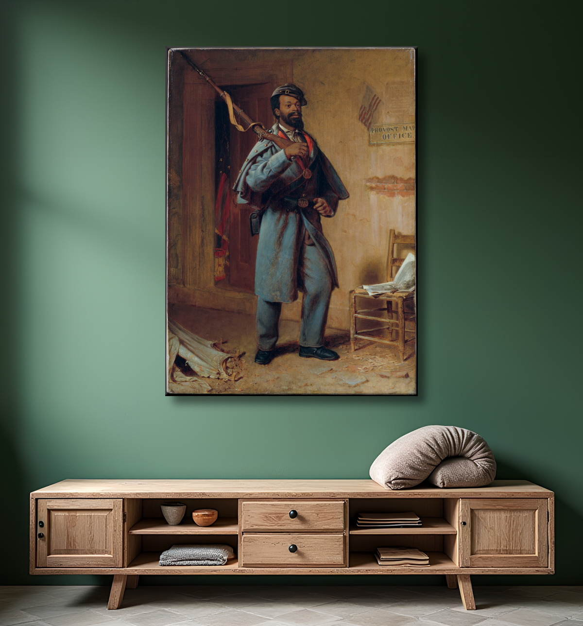 Reproduction Un peu d'histoire de la guerre : la recrue de Thomas Waterman Wood avec decor