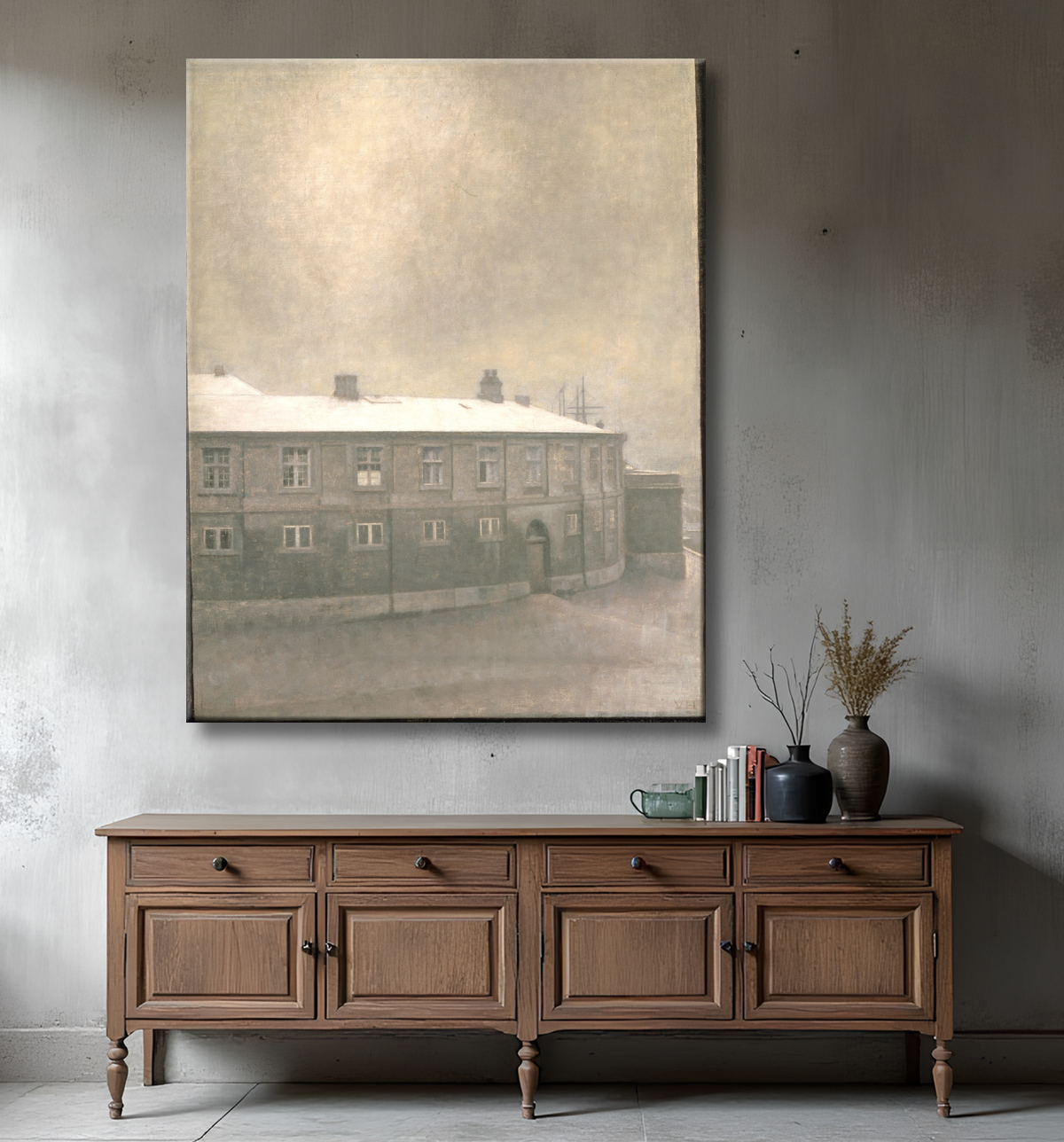 Reproduction Une aile du palais de Christiansborg de Hammershøi, Vilhelm avec decor