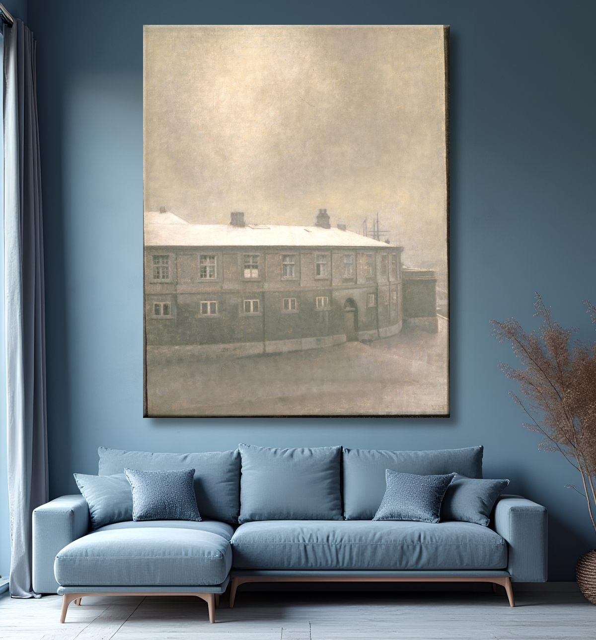 Reproduction Une aile du palais de Christiansborg de Hammershøi, Vilhelm avec decor