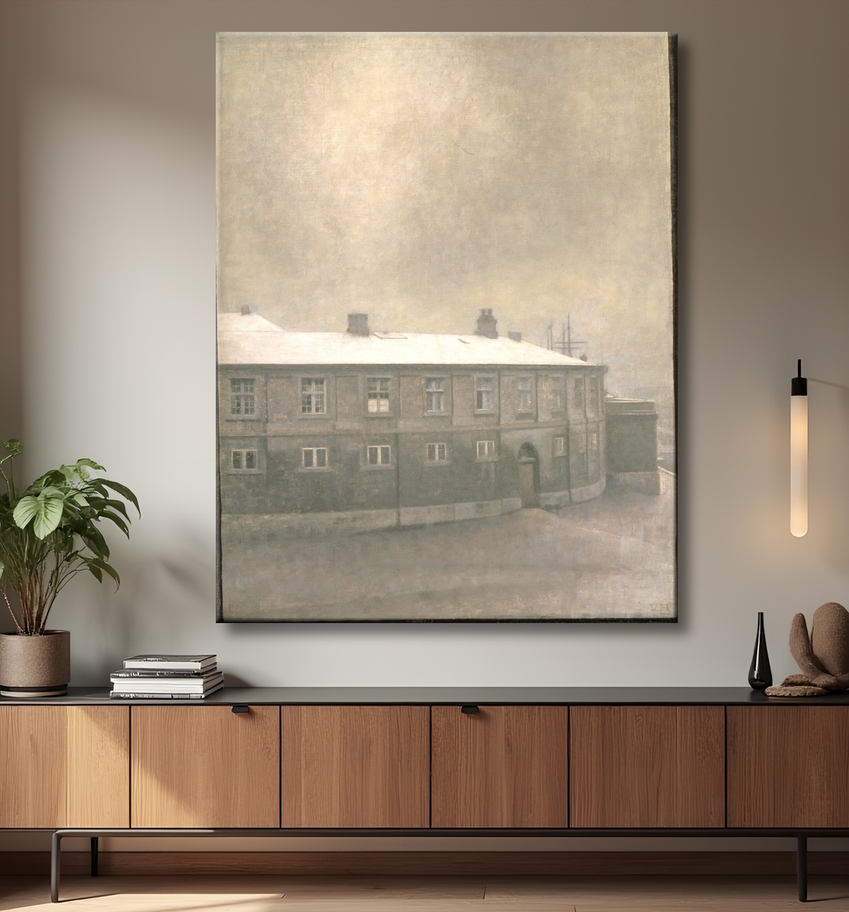 Reproduction Une aile du palais de Christiansborg de Hammershøi, Vilhelm avec decor