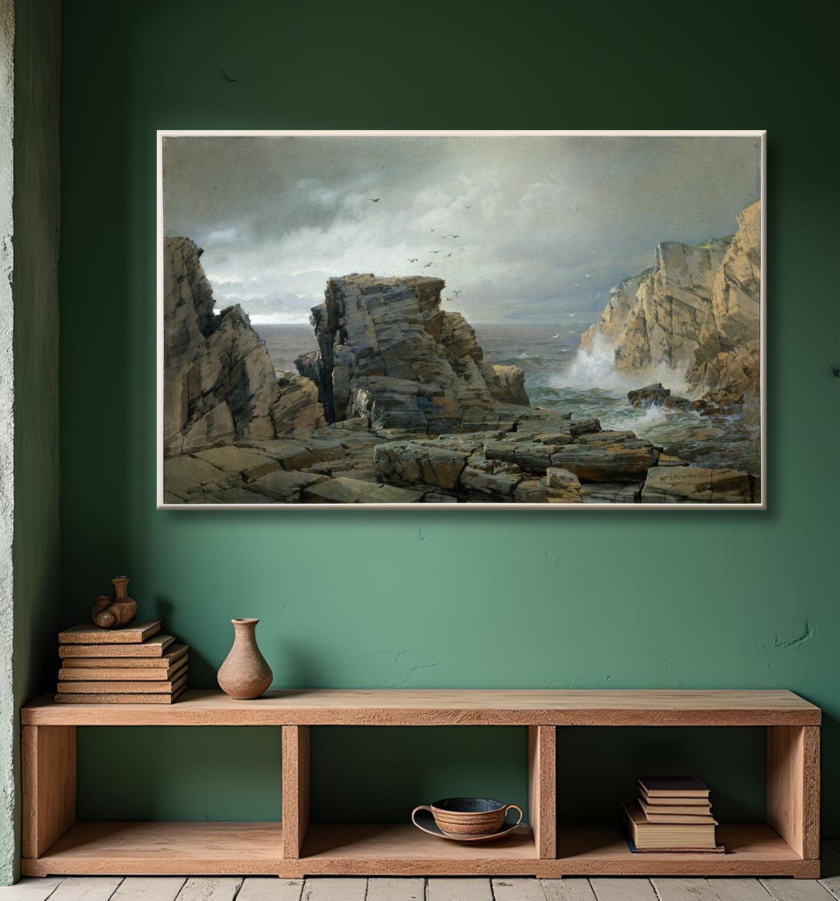 Reproduction Une côte rocheuse de William Trost Richards avec decor