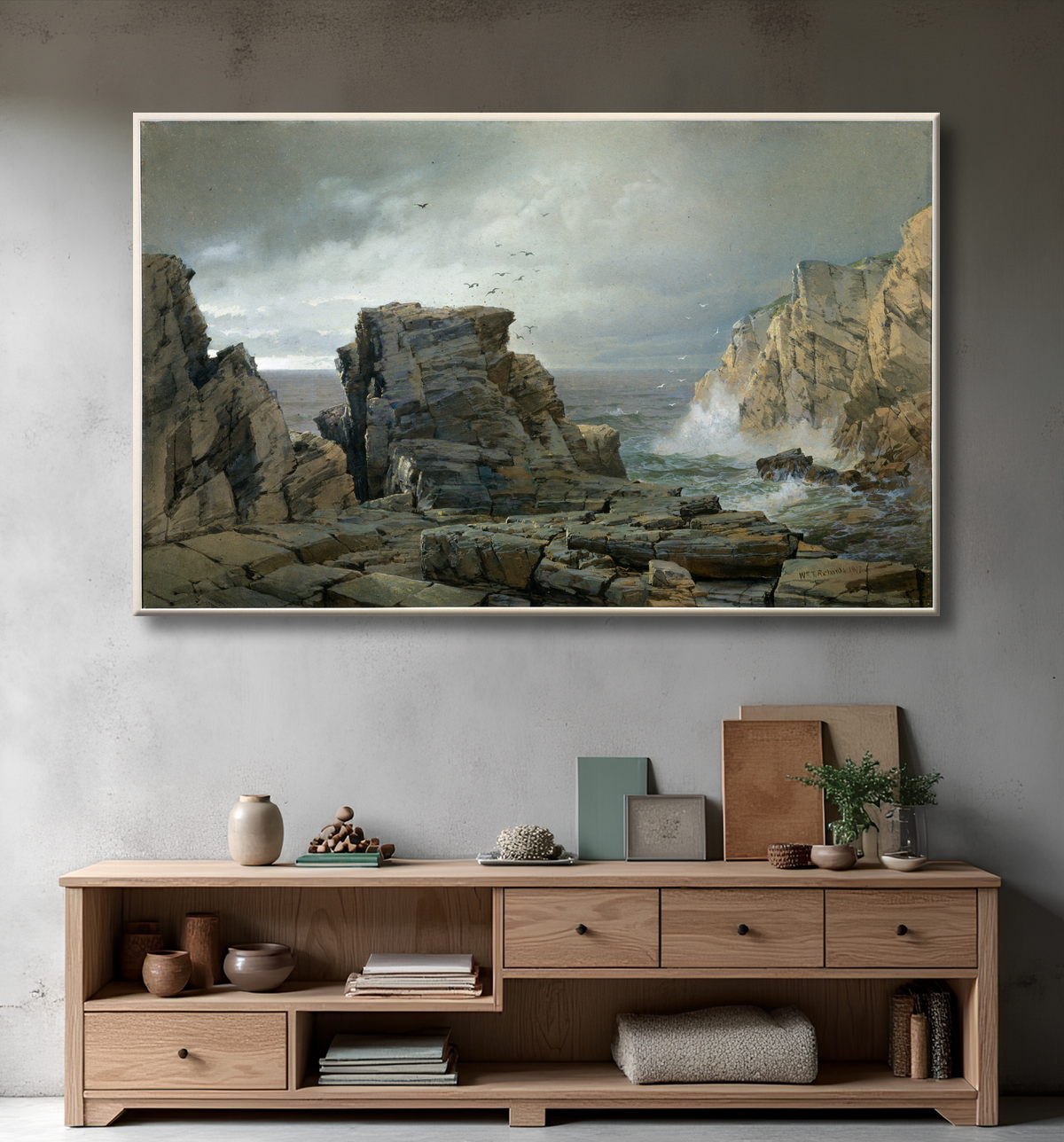 Reproduction Une côte rocheuse de William Trost Richards avec decor