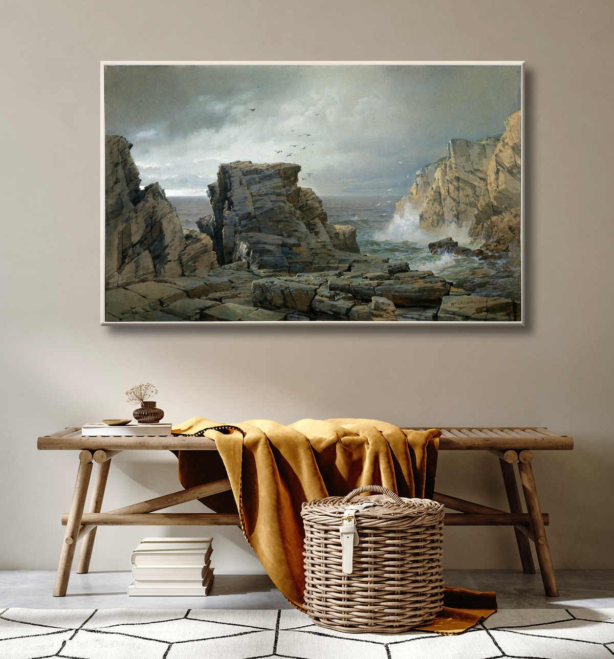 Reproduction Une côte rocheuse de William Trost Richards avec decor