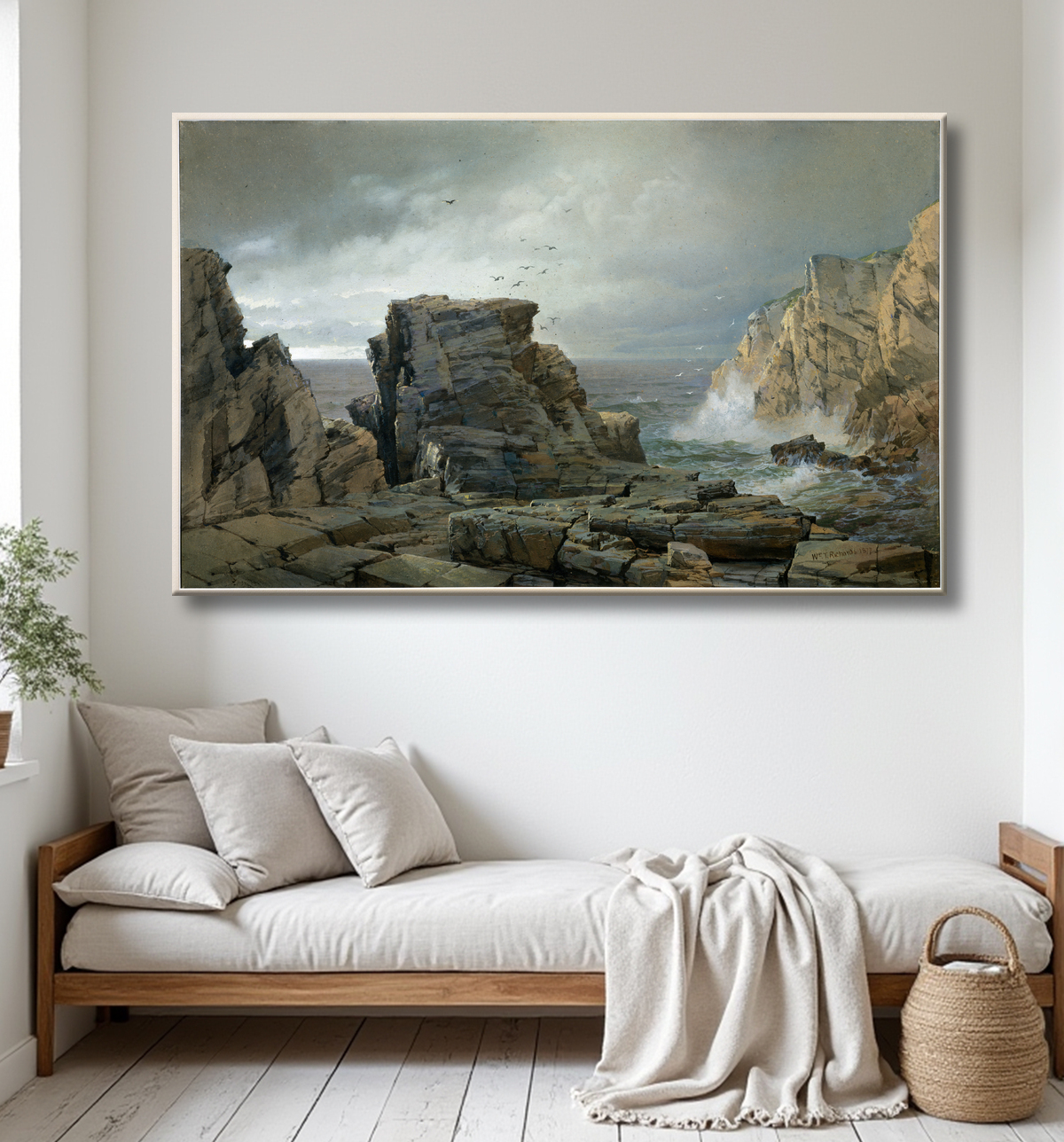 Reproduction Une côte rocheuse de William Trost Richards avec decor