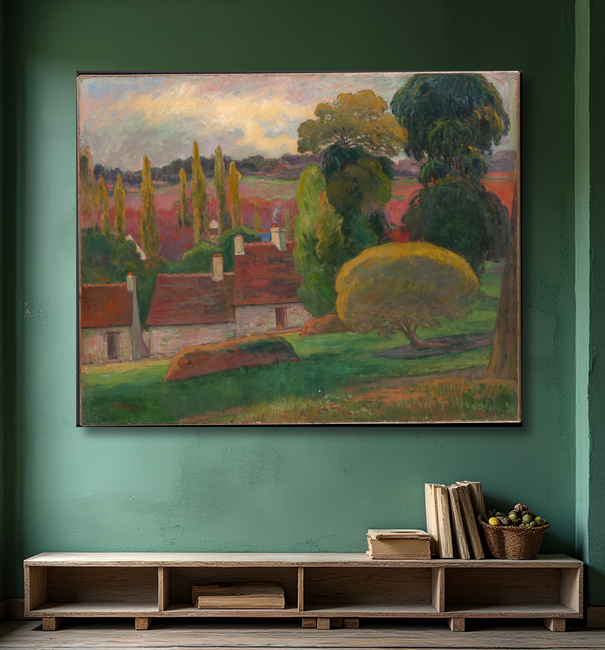 Reproduction Une ferme en Bretagne de Paul Gauguin avec decor