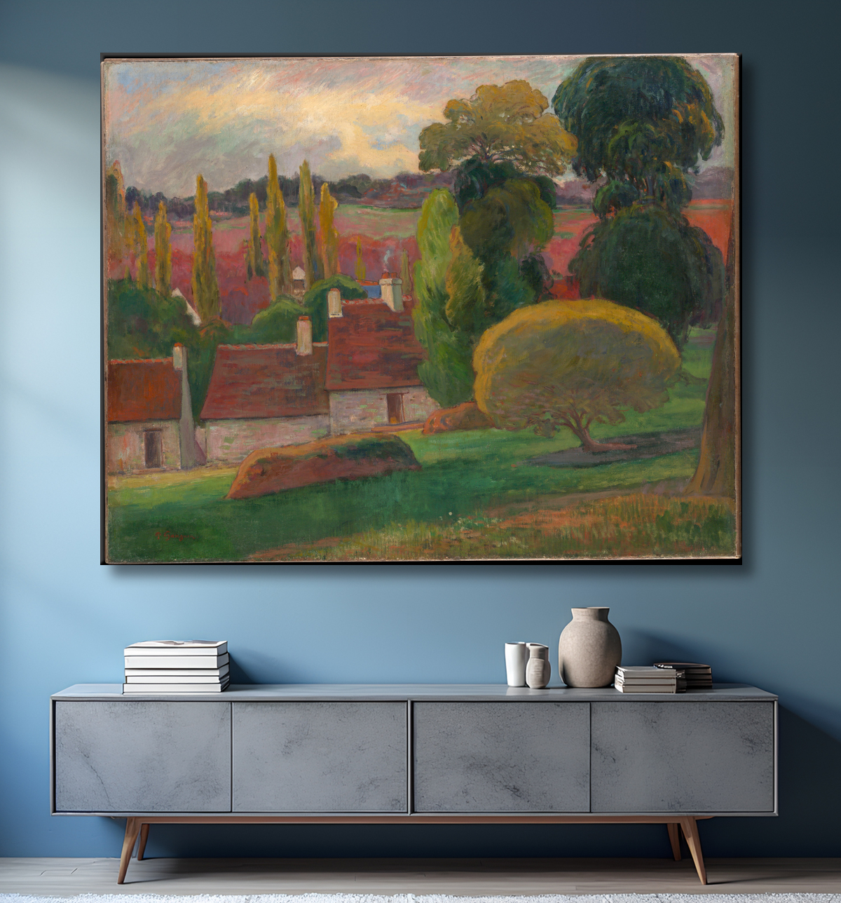 Reproduction Une ferme en Bretagne de Paul Gauguin avec decor