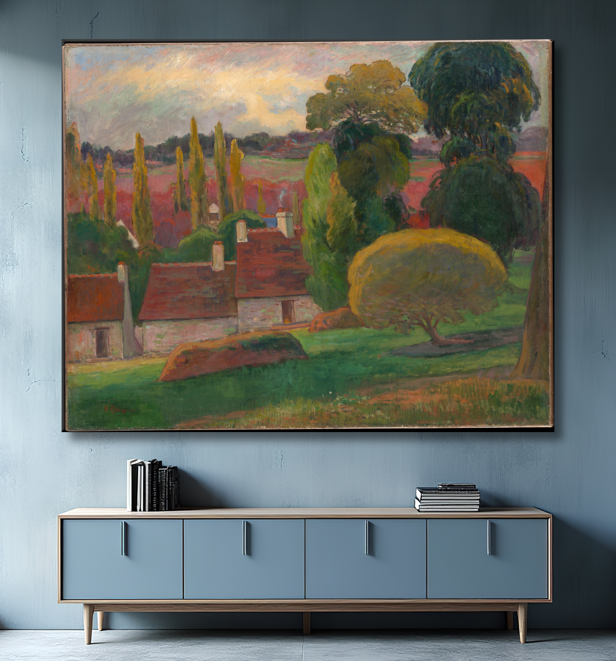 Reproduction Une ferme en Bretagne de Paul Gauguin avec decor
