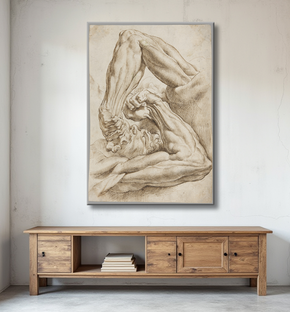 Reproduction Une feuille d'études anatomiques de Peter Paul Rubens avec decor