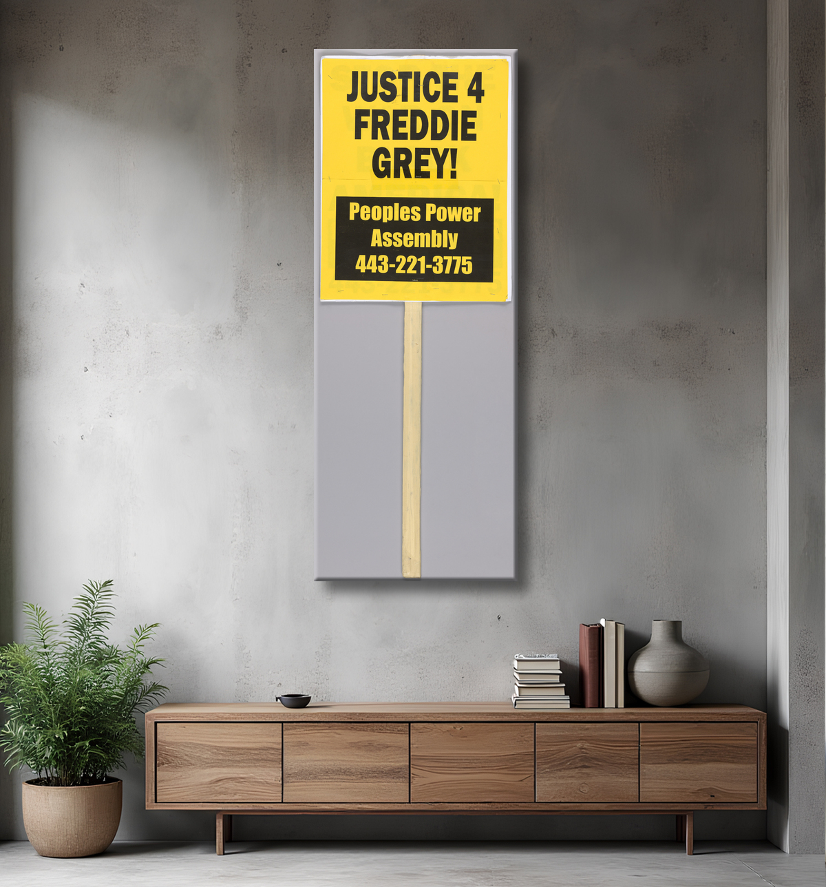 Reproduction Une pancarte indiquant "Arrêtez le racisme maintenant" utilisée lors des manifestations de Baltimore de Peoples Power Assemblies, American avec decor