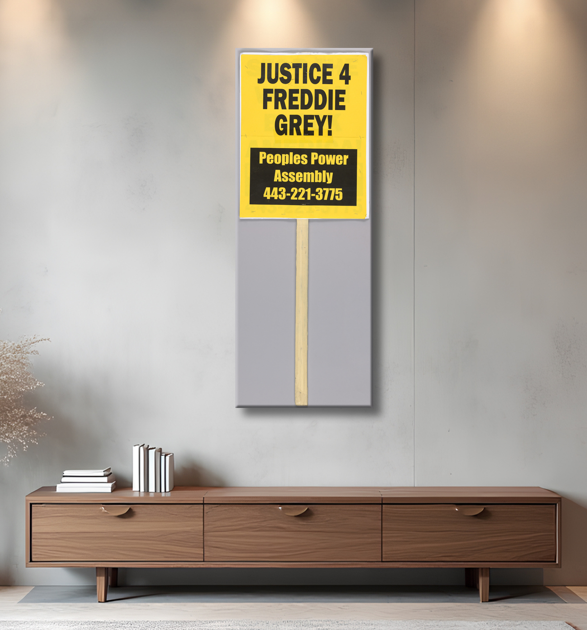 Reproduction Une pancarte indiquant "Arrêtez le racisme maintenant" utilisée lors des manifestations de Baltimore de Peoples Power Assemblies, American avec decor