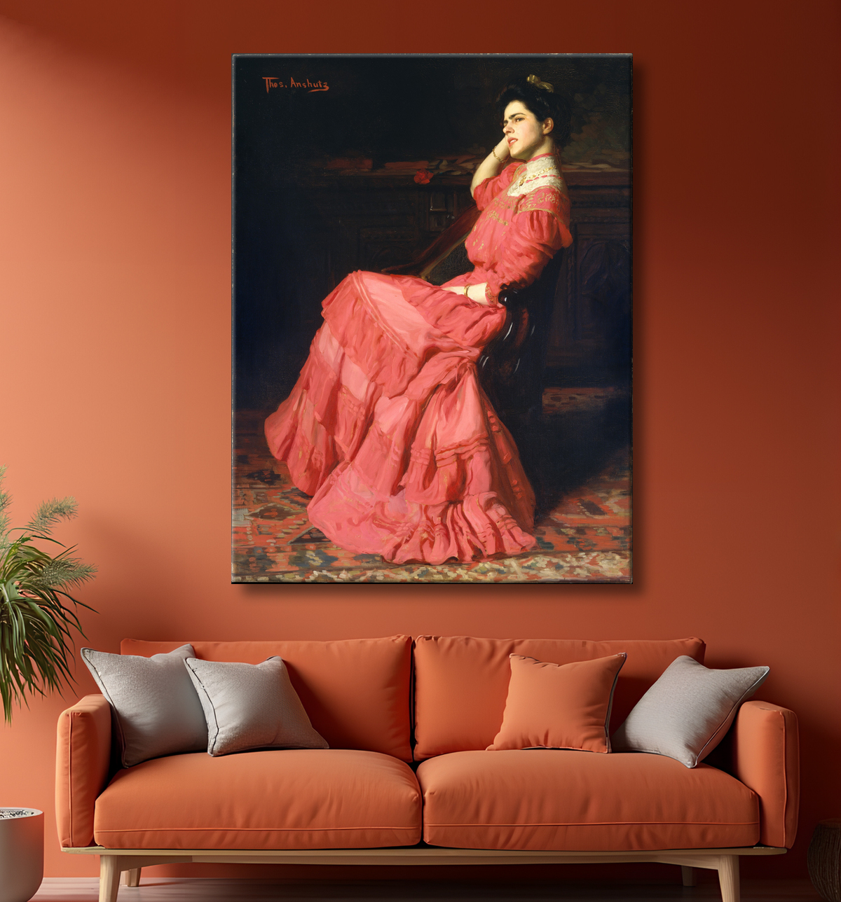 Reproduction une rose de Thomas Anshutz avec decor