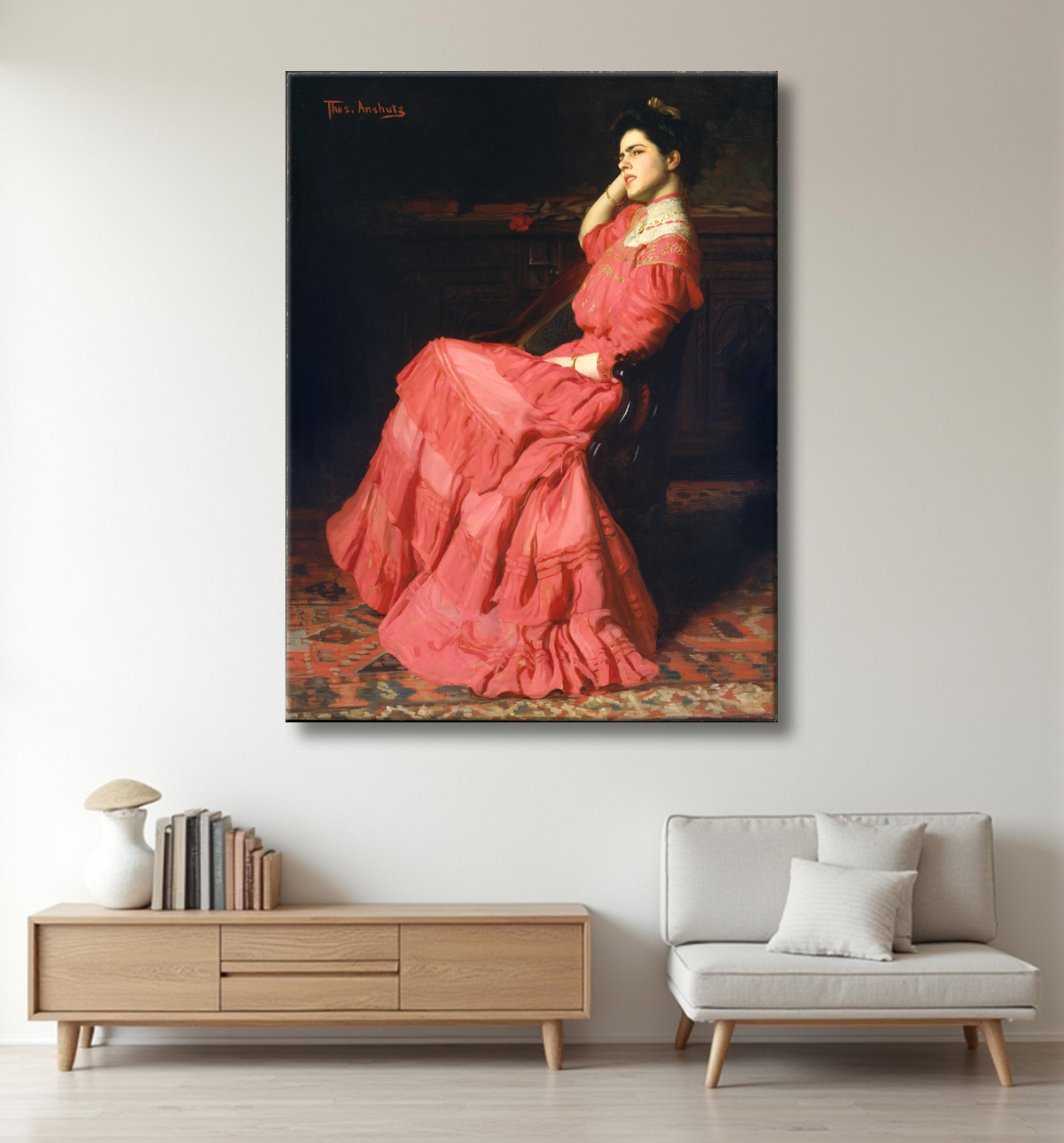 Reproduction une rose de Thomas Anshutz avec decor