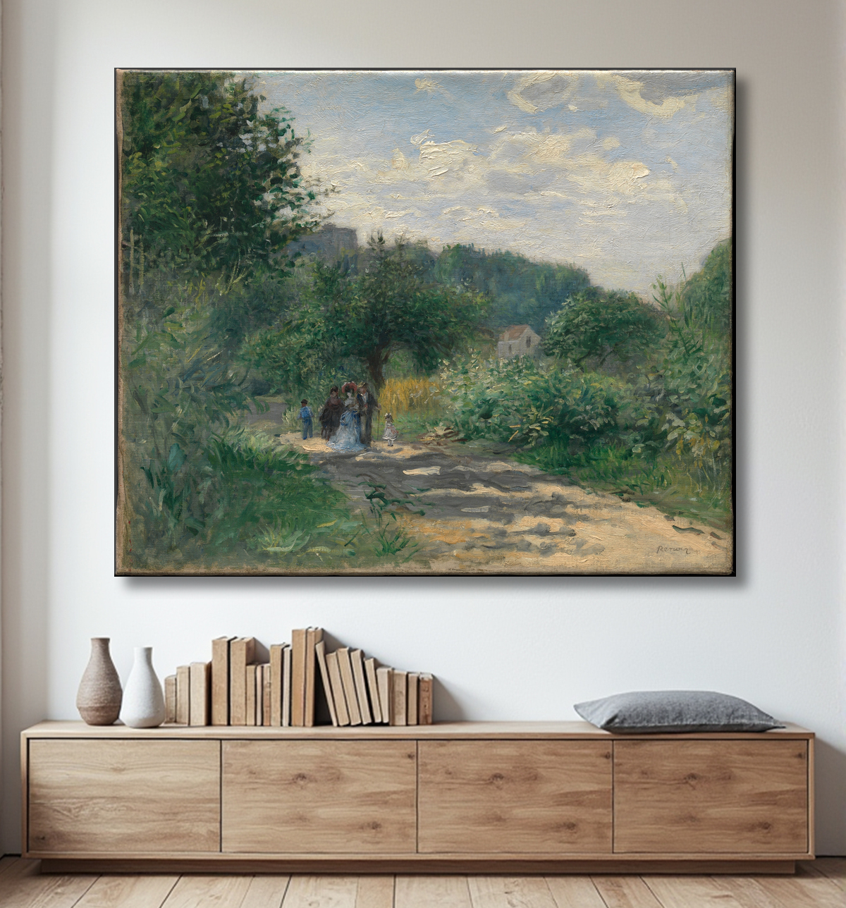 Reproduction Une route à Louveciennes de Auguste Renoir avec decor