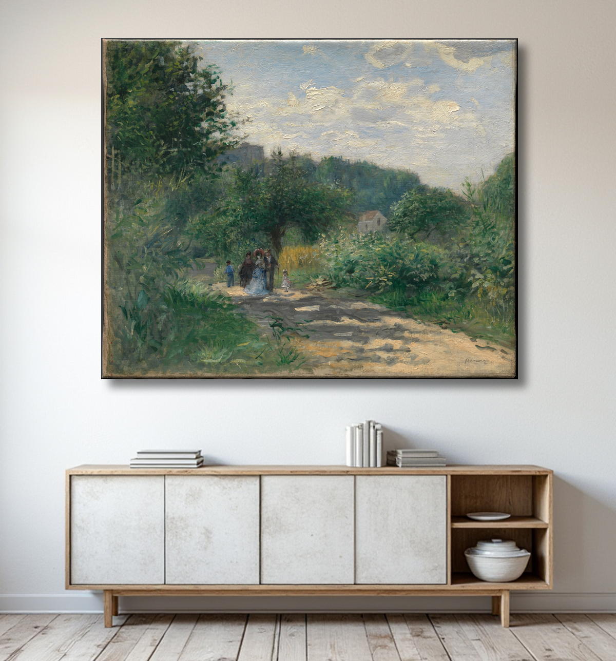 Reproduction Une route à Louveciennes de Auguste Renoir avec decor