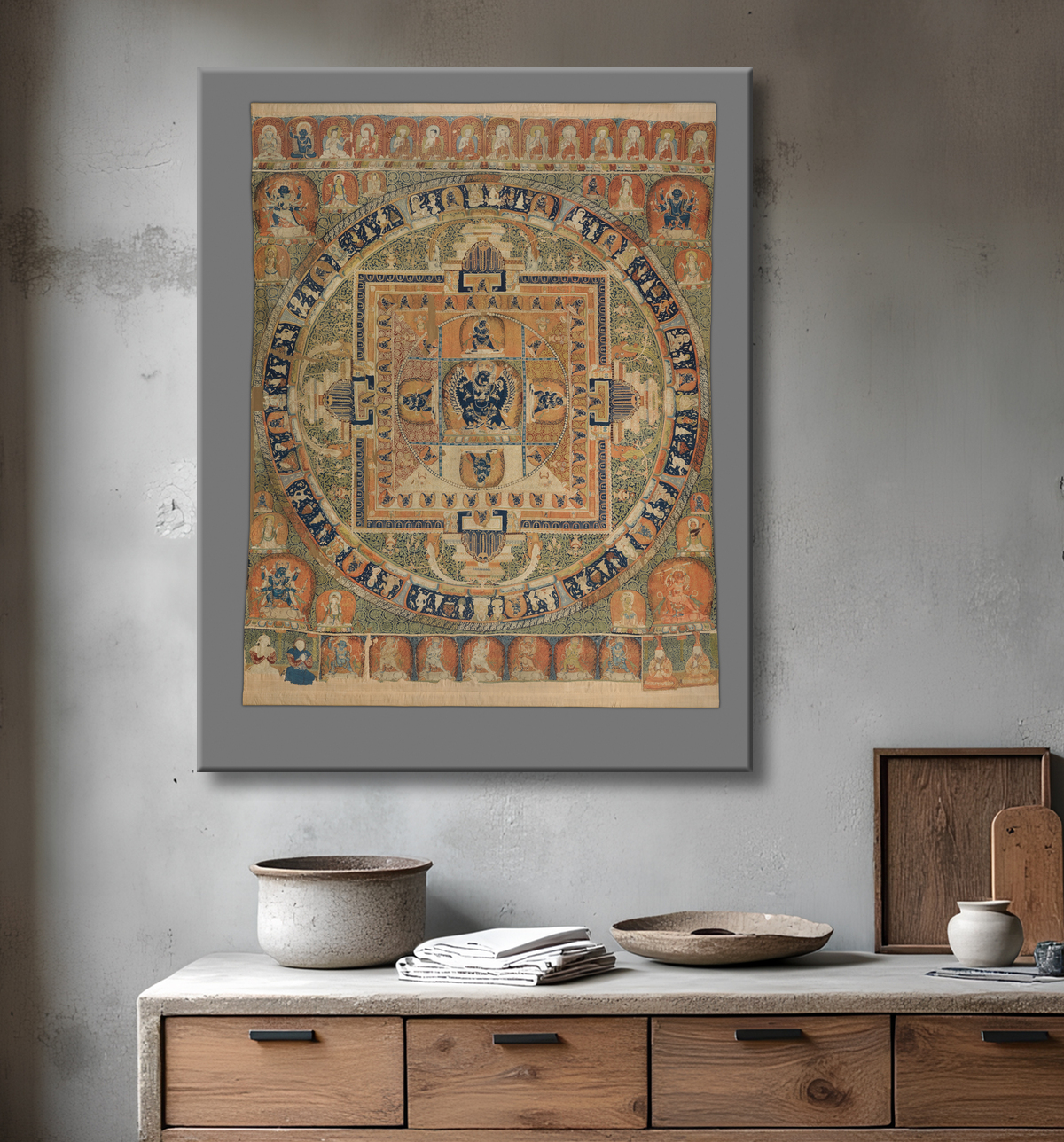 Reproduction Vajrabhairava mandala avec decor