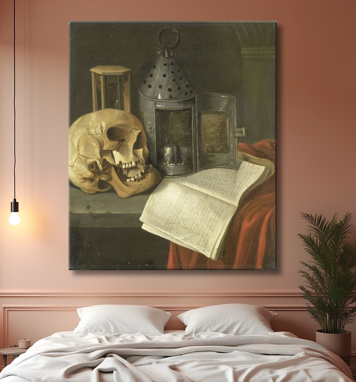 Reproduction Vanité Nature Morte de B. Schaak avec decor