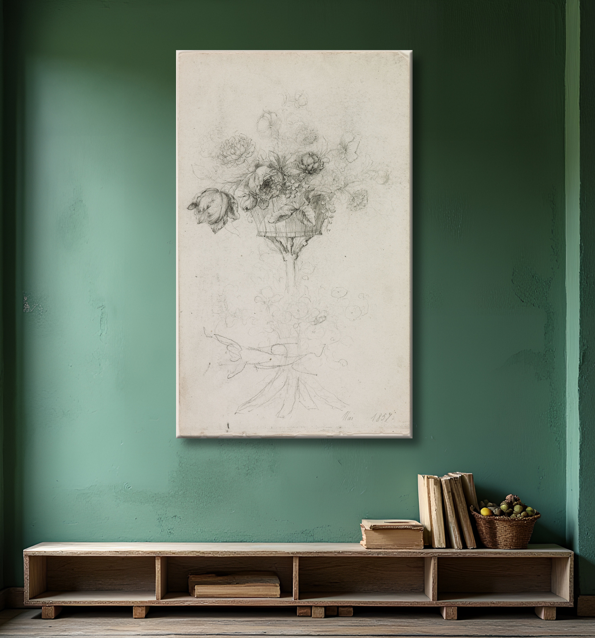 Reproduction Vase de fleurs de Pierre-Auguste Renoir avec decor