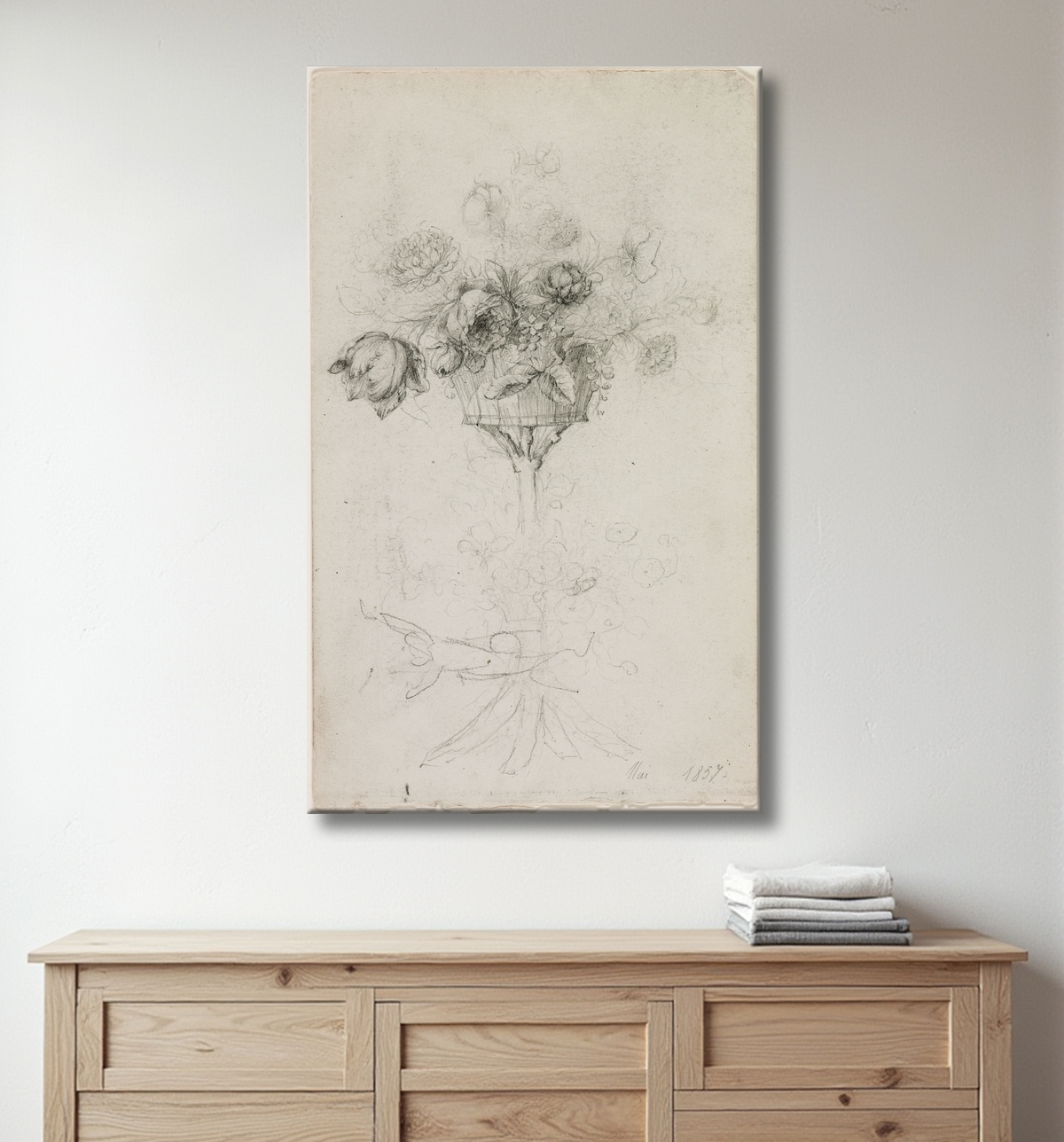Reproduction Vase de fleurs de Pierre-Auguste Renoir avec decor