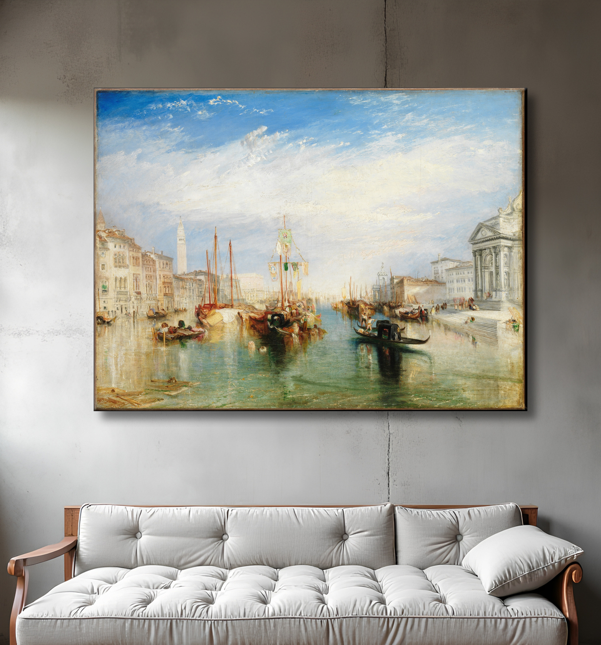 Reproduction Venise, depuis le porche de la Madonna della Salute de Joseph Mallord William Turner avec decor