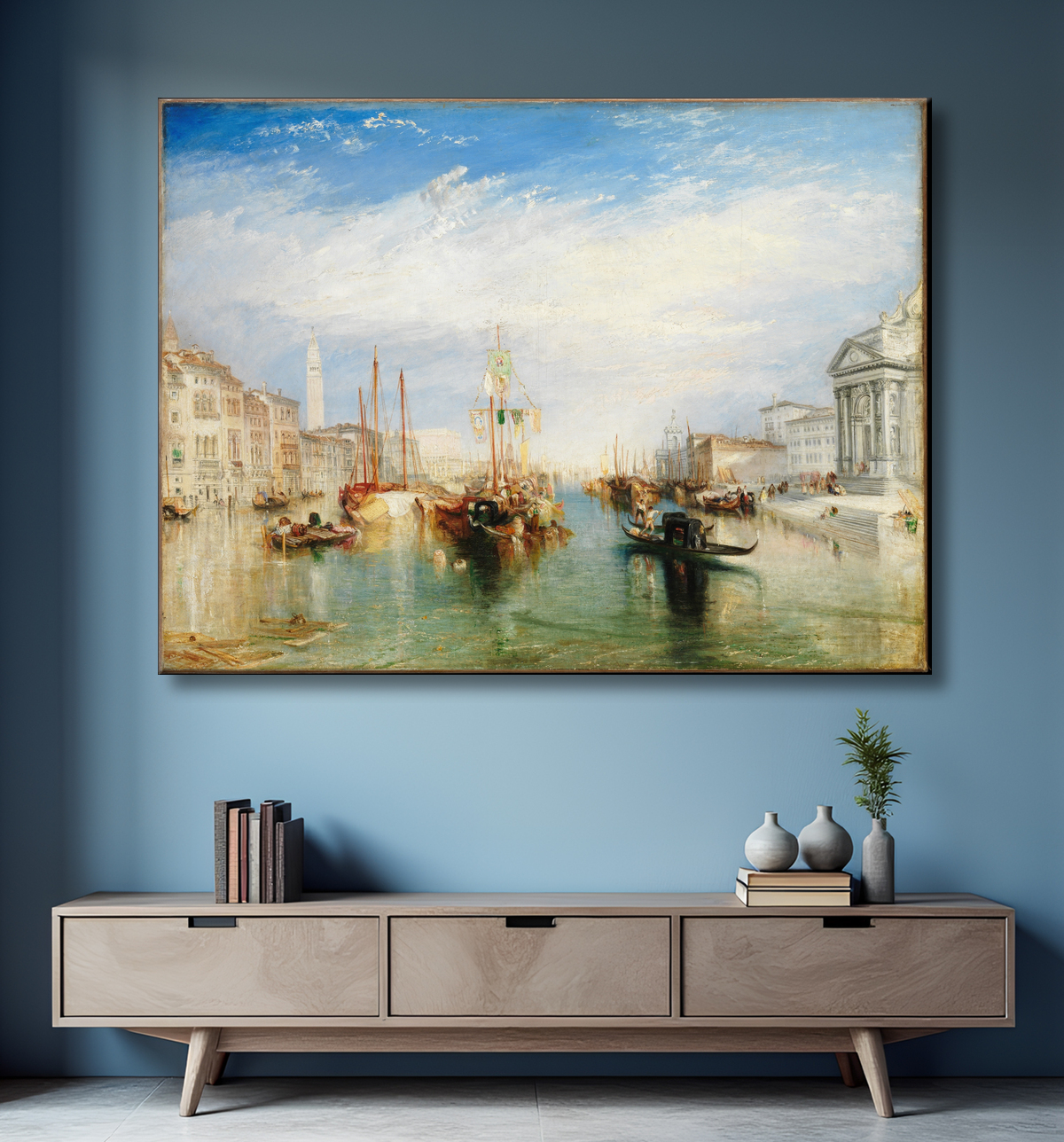 Reproduction Venise, depuis le porche de la Madonna della Salute de Joseph Mallord William Turner avec decor