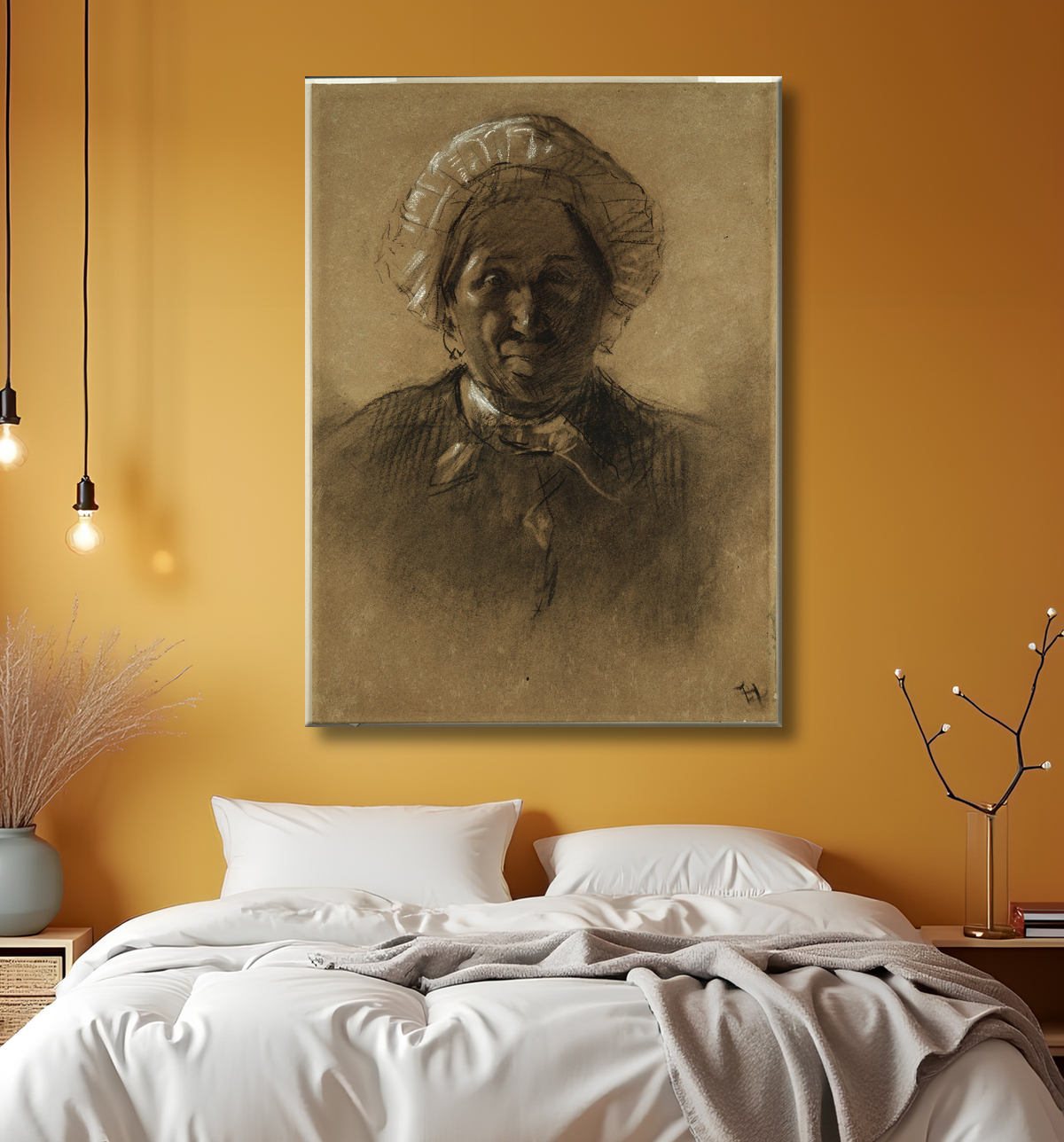 Reproduction Vieille femme de Henri de Toulouse-Lautrec avec decor