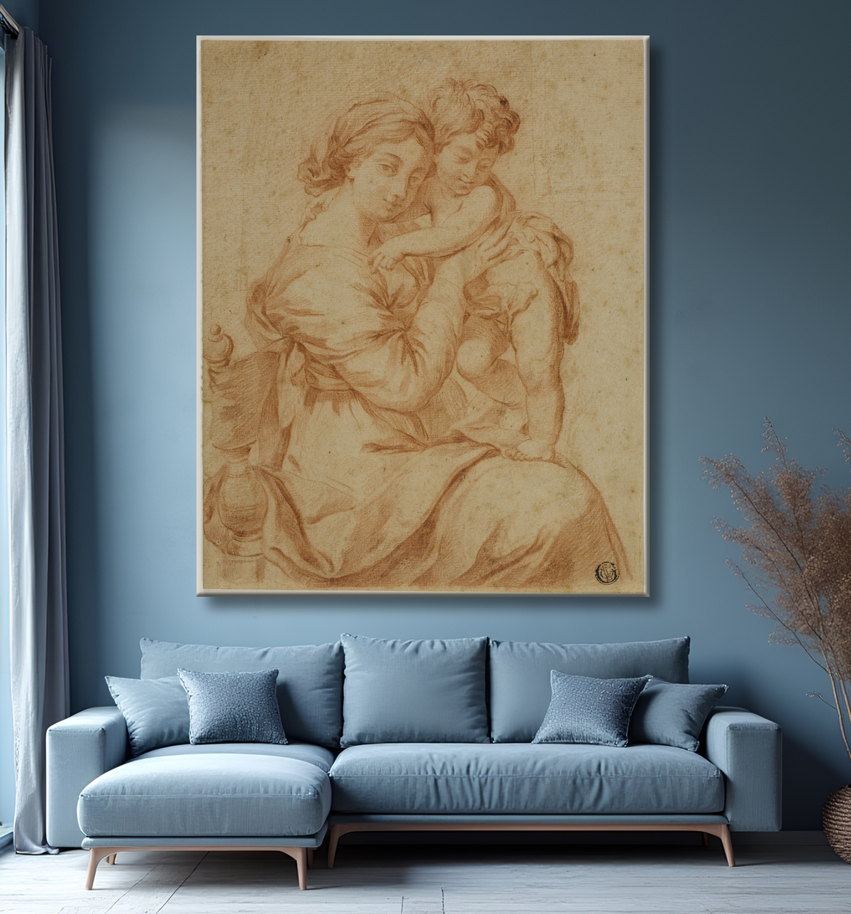 Reproduction Vierge à l'enfant de Pierre Mignard, I avec decor