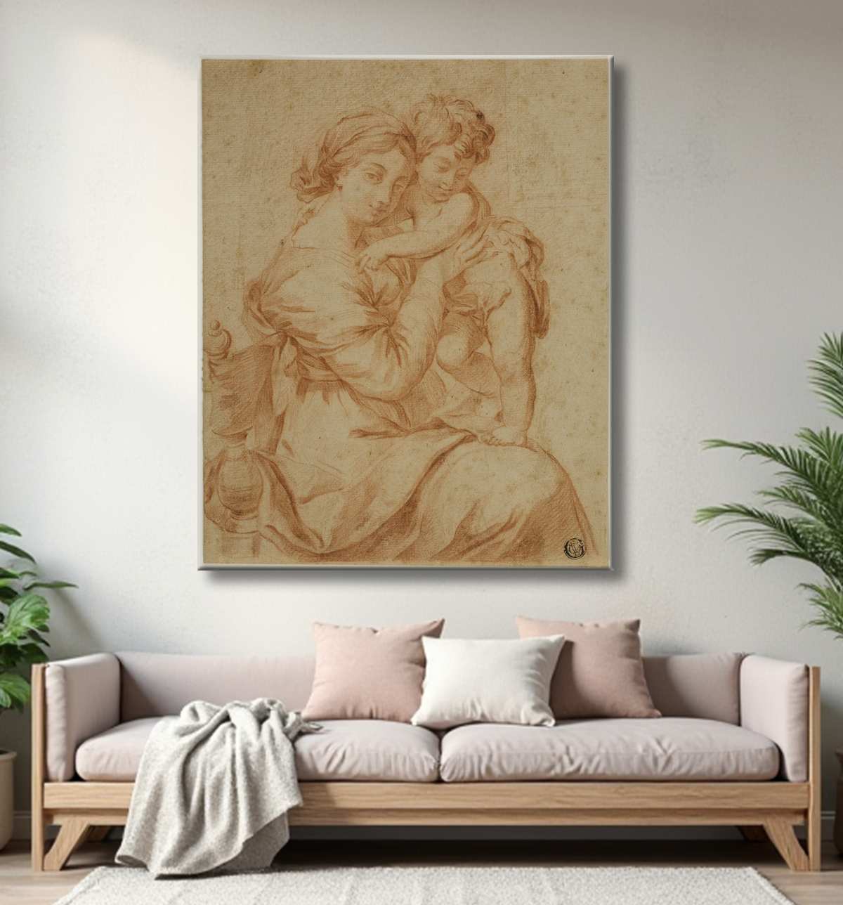 Reproduction Vierge à l'enfant de Pierre Mignard, I avec decor