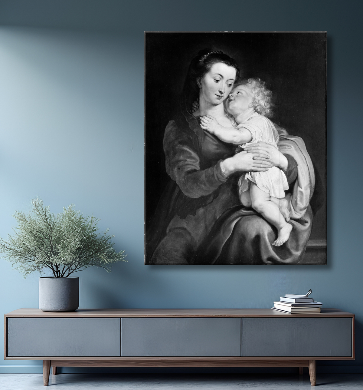 Reproduction Vierge à l'Enfant de Peter Paul Rubens avec decor