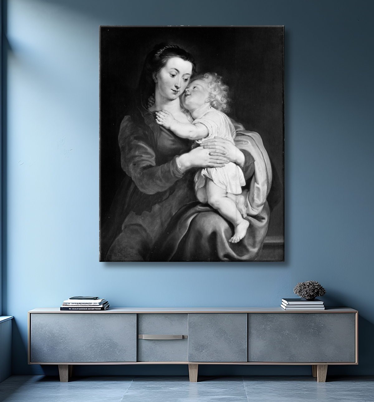 Reproduction Vierge à l'Enfant de Peter Paul Rubens avec decor