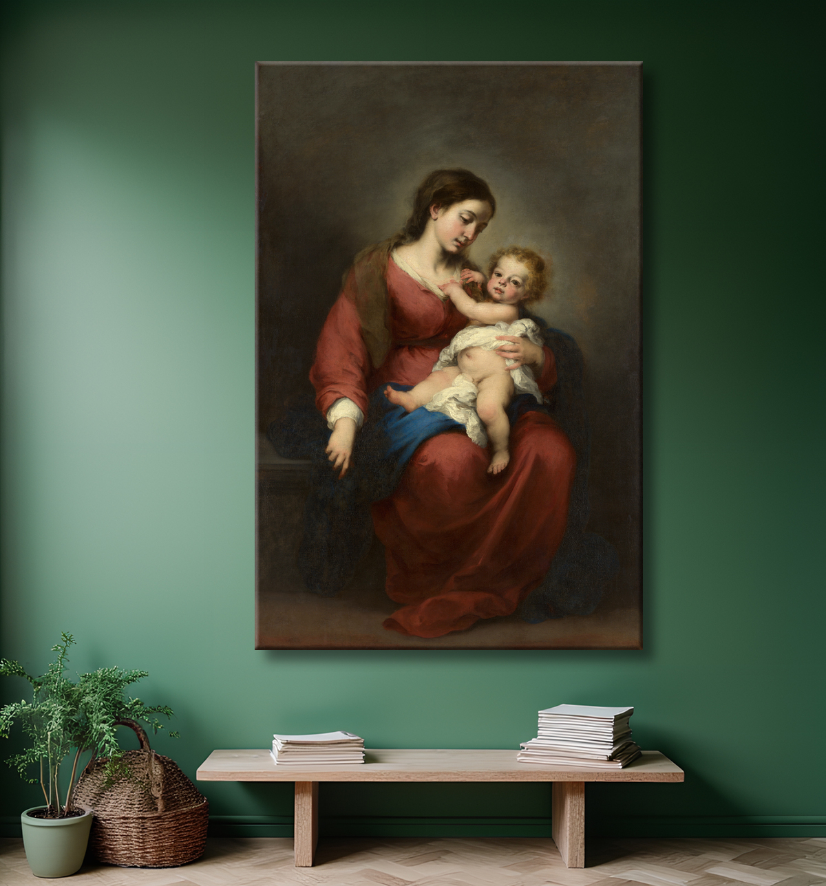 Reproduction fine art sur toile ou poster encadré made in France. Vierge à l'Enfant. Bartolomé Esteban Murillo est un peintre espagnol baroque du XVIIème siècle...