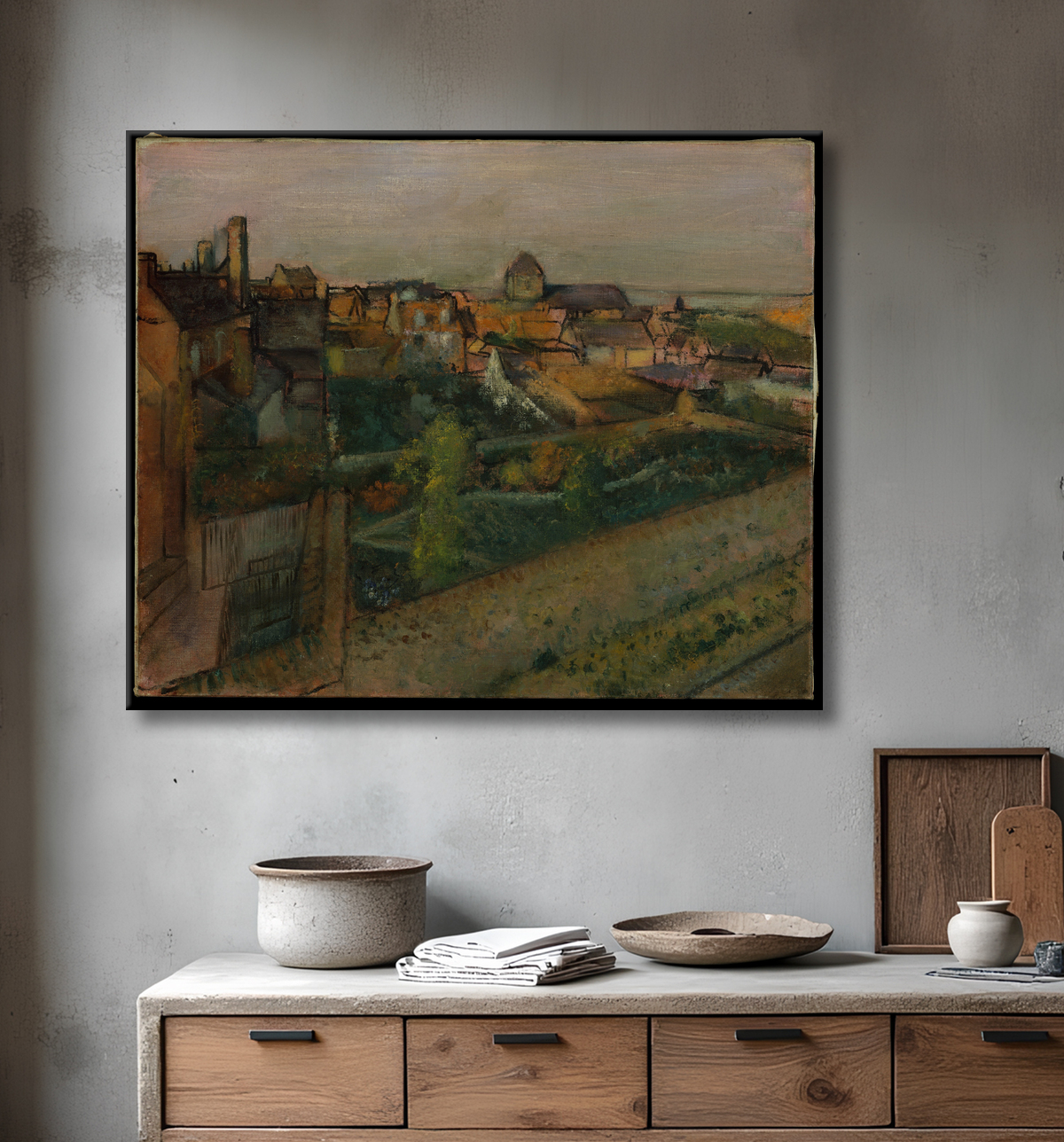 Reproduction View of Saint-Valéry-sur-Somme de Edgar Degas avec decor