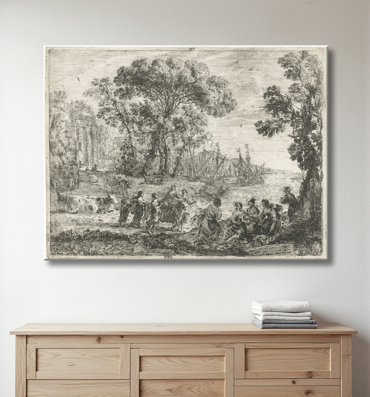 Reproduction Vol d'Europe de Claude Lorrain avec decor