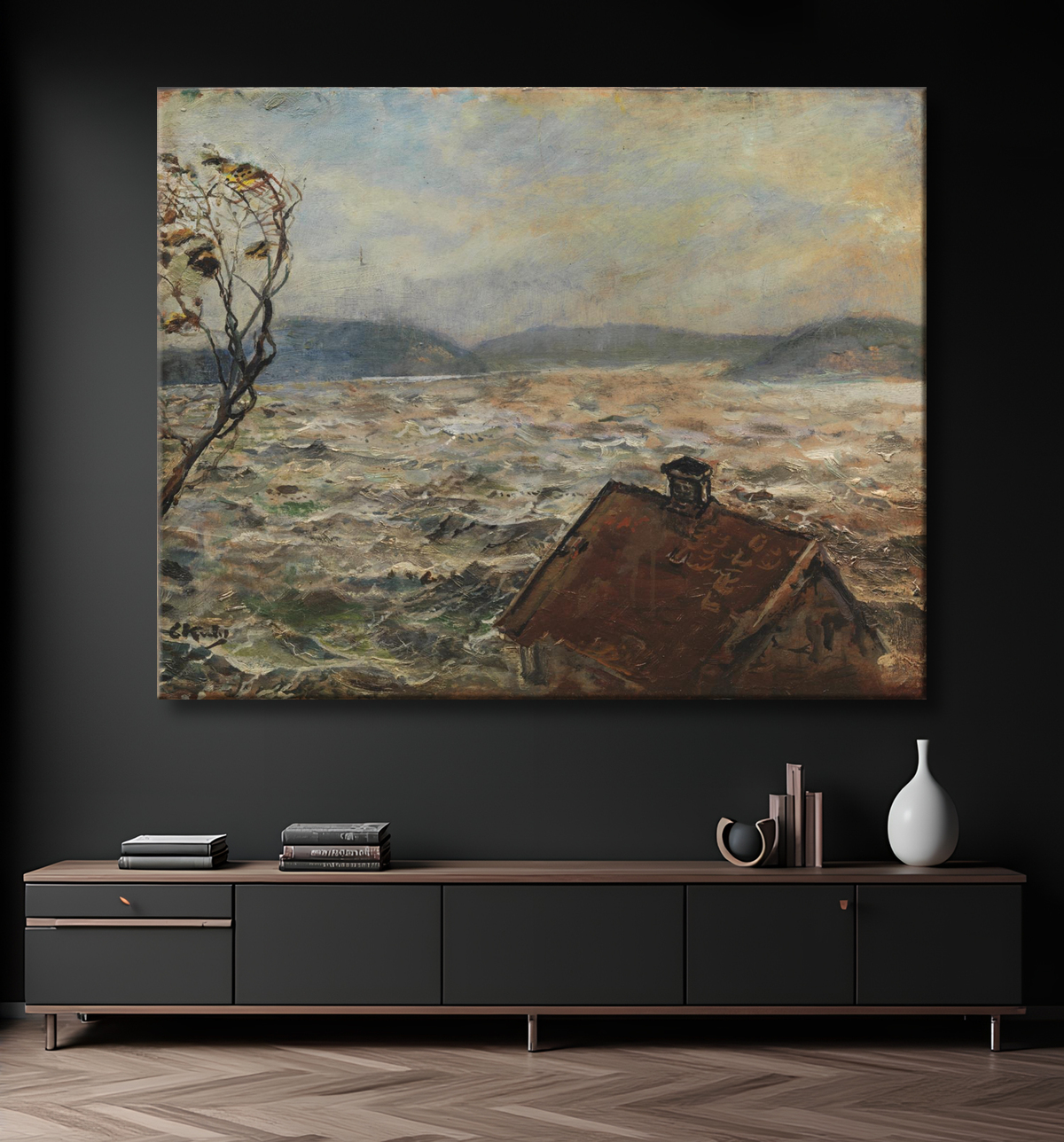 Reproduction Vue de Bjelkeviken de Krohg, Christian avec decor