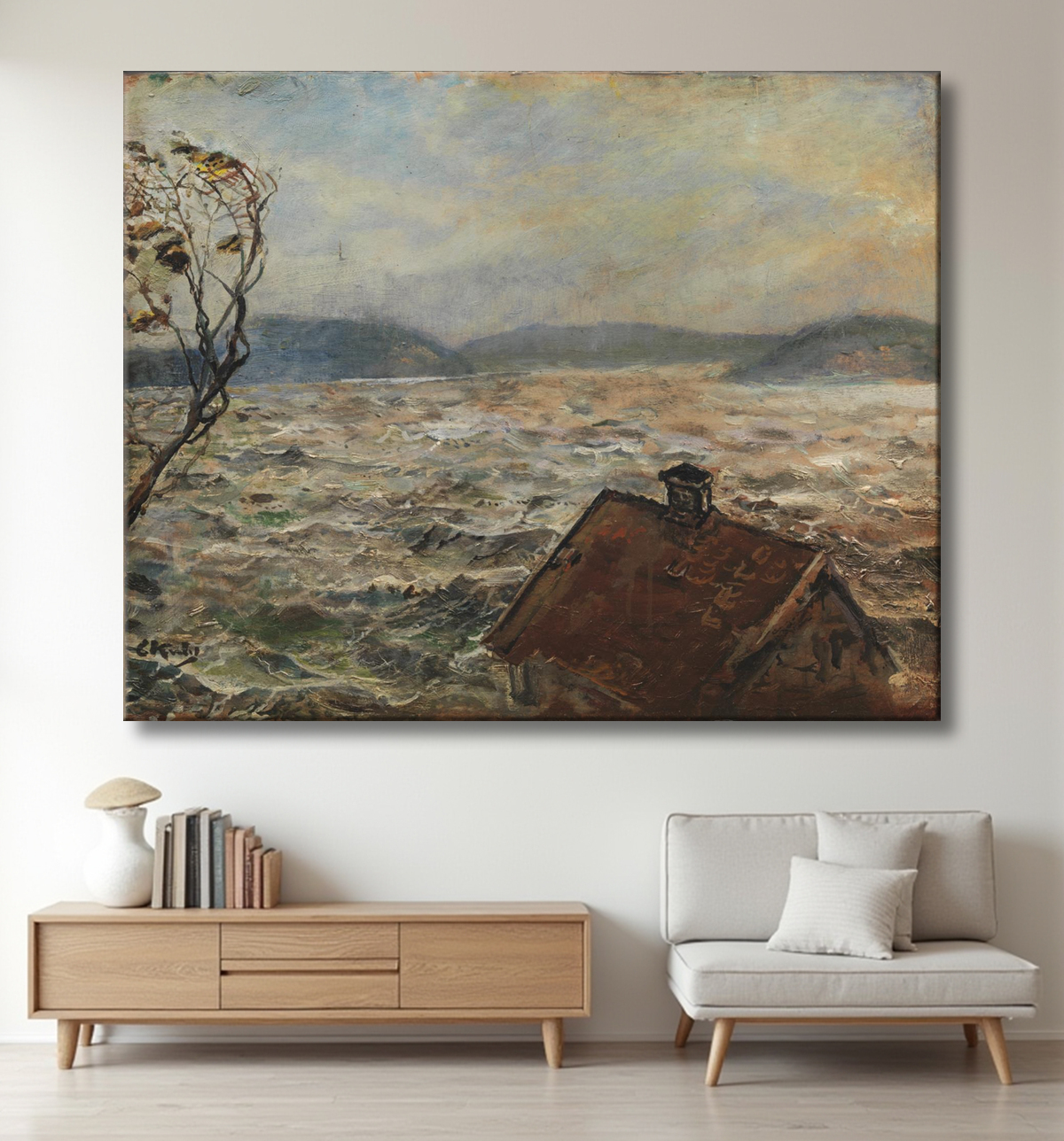 Reproduction Vue de Bjelkeviken de Krohg, Christian avec decor