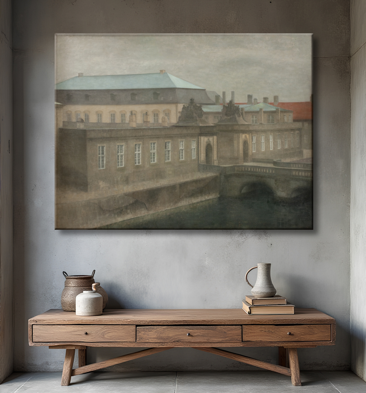 Reproduction Vue du palais de Christiansborg. Fin de l'automne de Hammershøi, Vilhelm avec decor