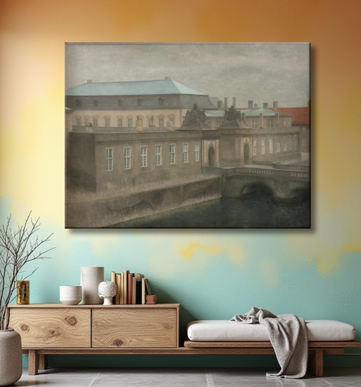 Reproduction Vue du palais de Christiansborg. Fin de l'automne de Hammershøi, Vilhelm avec decor