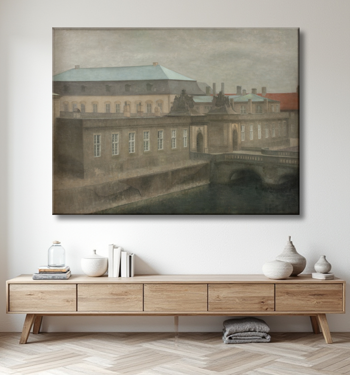 Reproduction Vue du palais de Christiansborg. Fin de l'automne de Hammershøi, Vilhelm avec decor