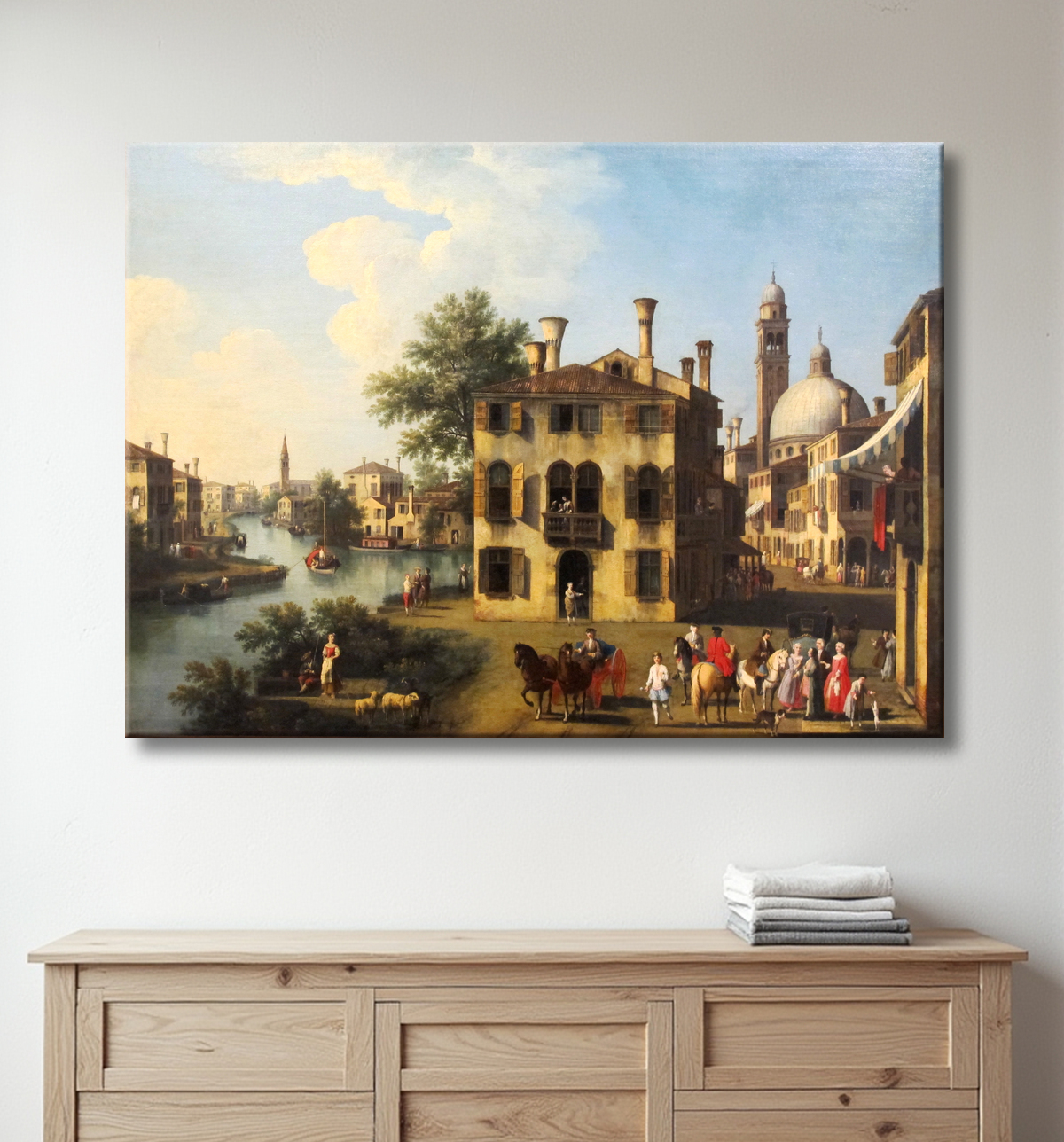 Poster premium fine art fabriqué en France ou toile d’art haut de gamme. Vue sur la Brenta, près de Dolo...