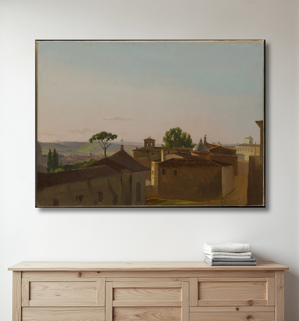Reproduction Vue sur la colline du Quirinal, Rome de Simon Denis avec decor