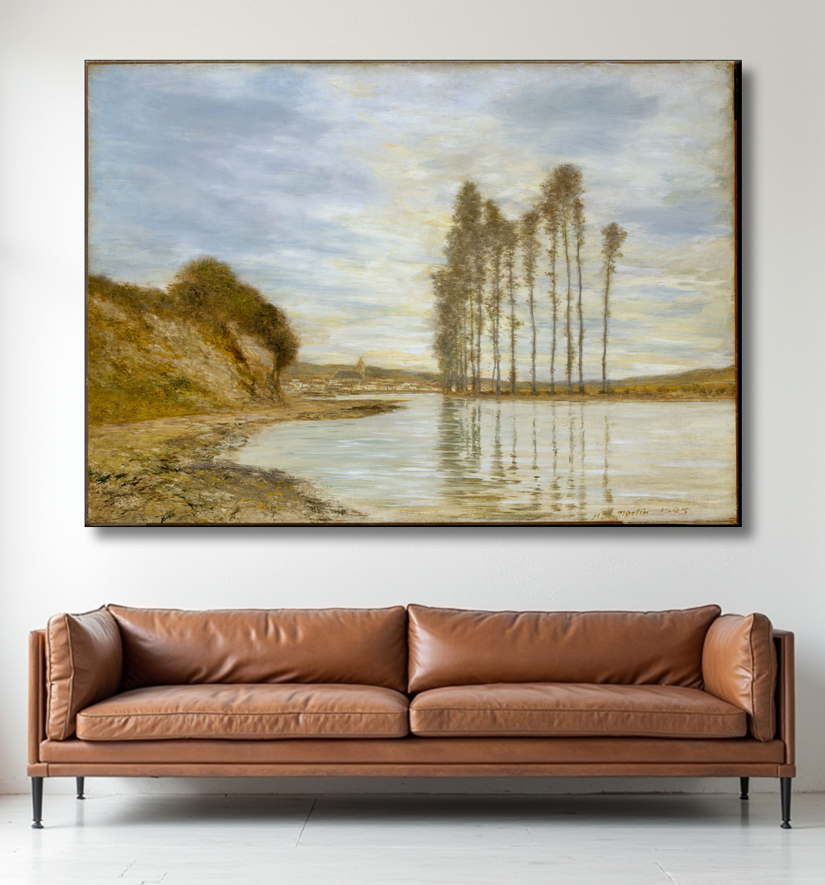 Reproduction Vue sur la Seine : Harpe des Vents de Homer Dodge Martin avec decor
