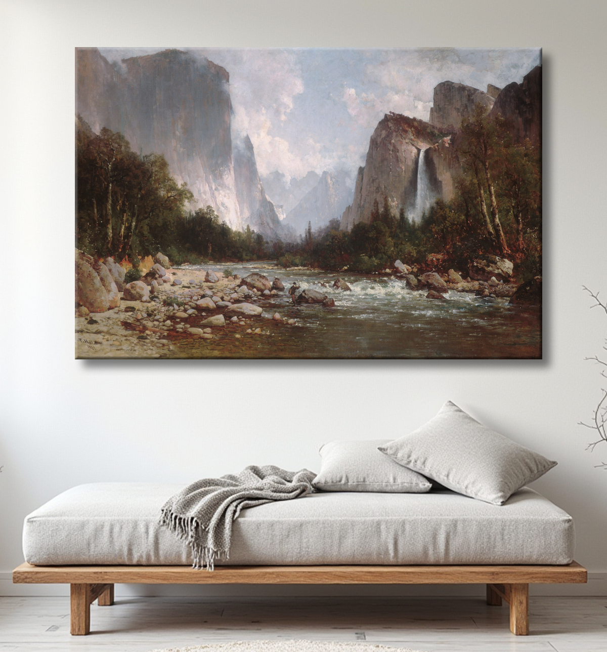 Reproduction Vue sur la vallée de Yosemite de Thomas Hill avec decor