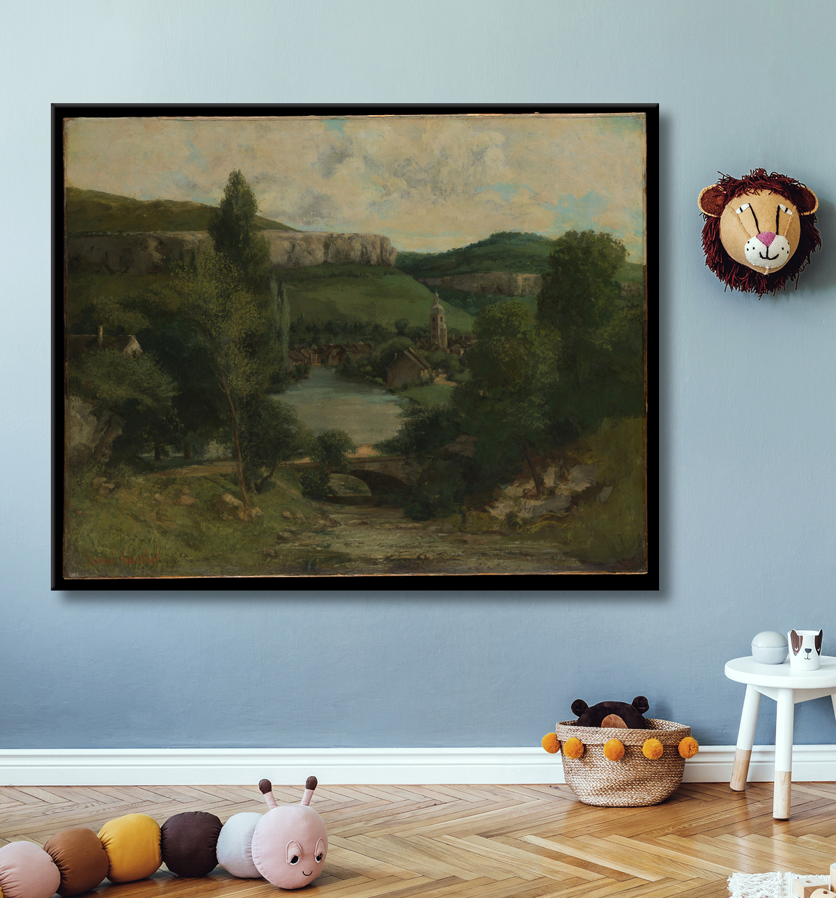 Reproduction Vue sur Ornans de Gustave Courbet avec decor