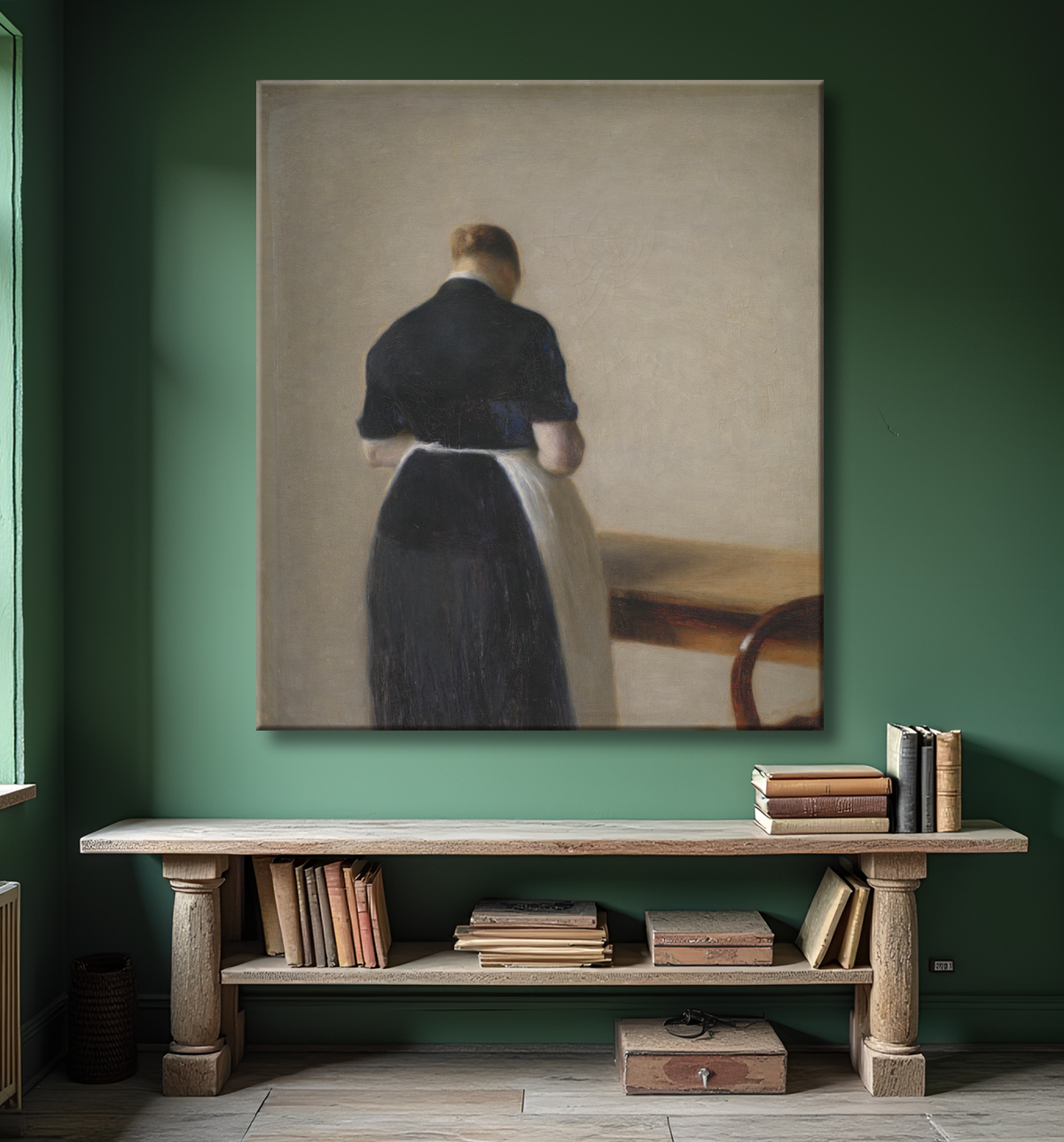 Reproduction Woman seen from the Back de Hammershøi, Vilhelm avec decor