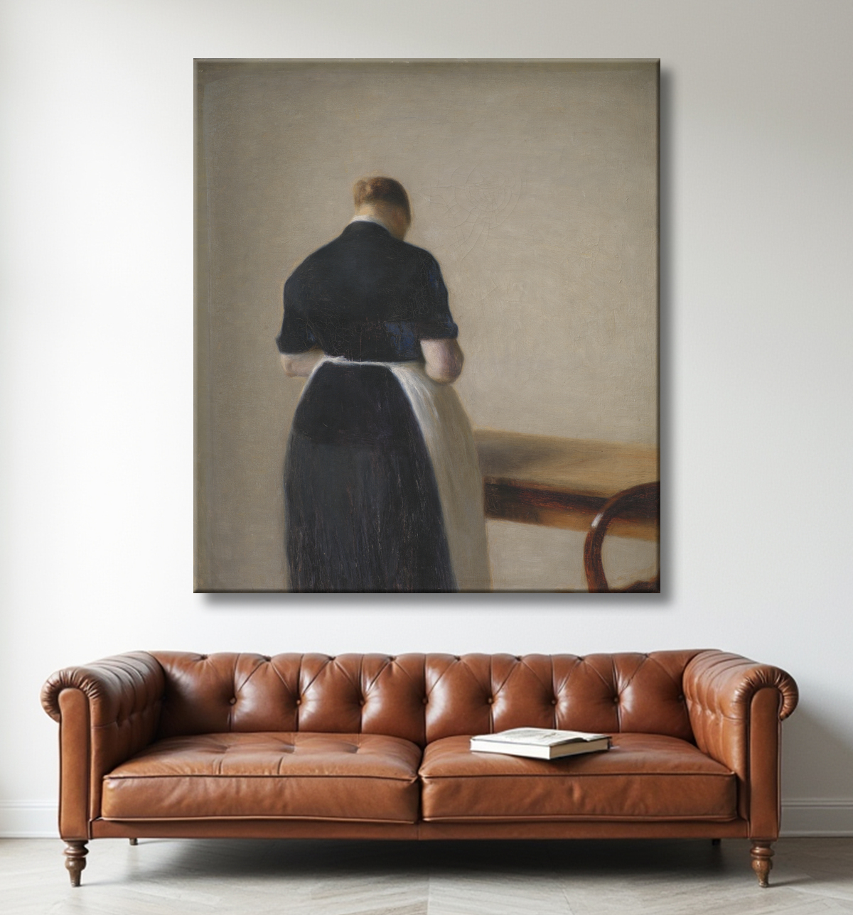 Reproduction Woman seen from the Back de Hammershøi, Vilhelm avec decor