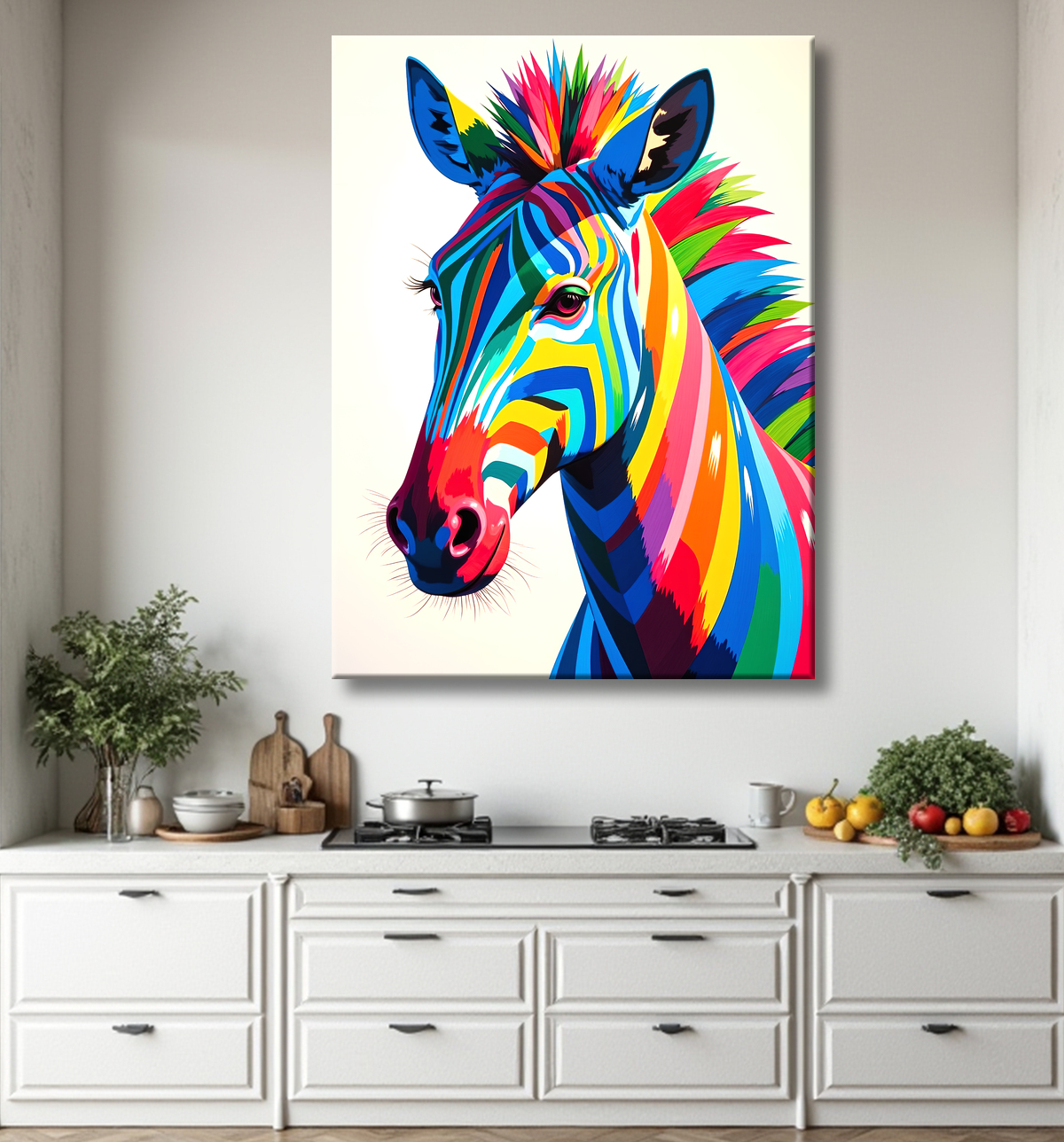 Tableau zèbre pop art - Éclat graphique et couleurs vives avec decor