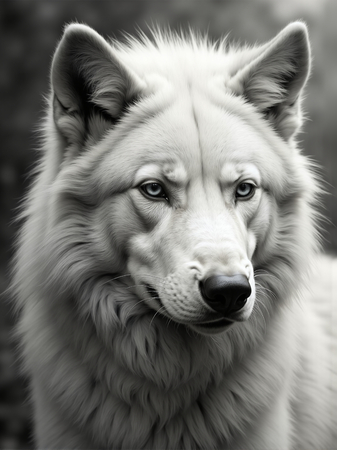 Portrait de loup sur fond blanc ou gris clair. Un tableau décoratif puissant et minimaliste, décliné en plusieurs formats. Une création sur-mesure, imprimée en France.