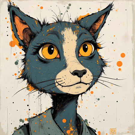 Tableau portrait animalier ultra stylisé, minimaliste et coloré, parfait pour une décoration moderne et épurée. Tirage d'art réalisé en France.