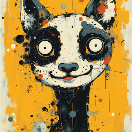 Tableau portrait animalier ultra stylisé, minimaliste et coloré, parfait pour une décoration moderne et épurée. Tirage d'art réalisé en France.